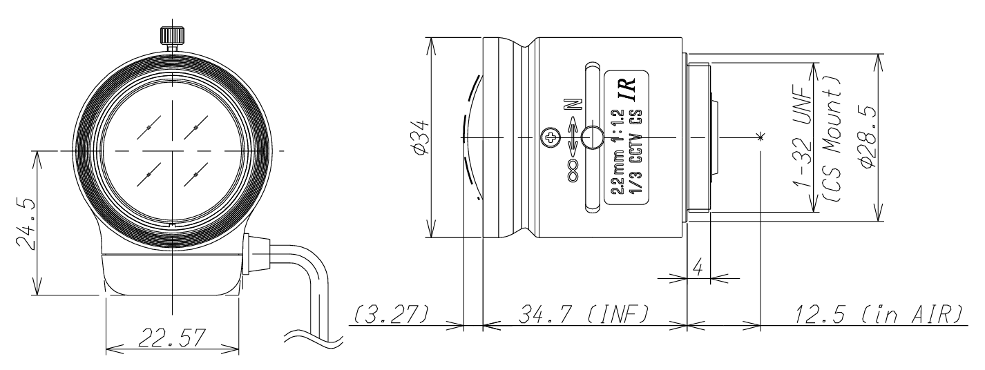 13FG22IR-SQ Dimensions