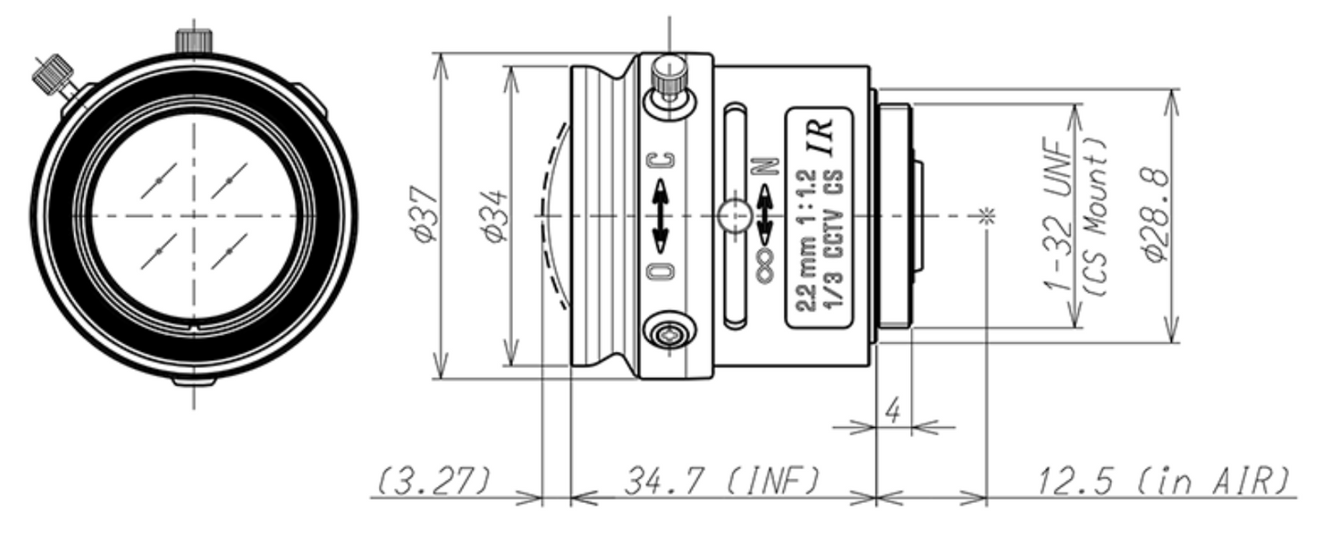 13FM22IR Dimensions
