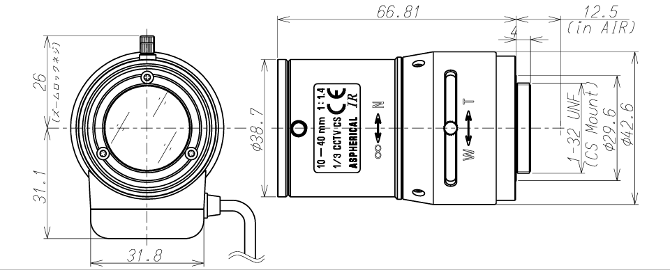 13VG1040ASIR-SQ Dimensions