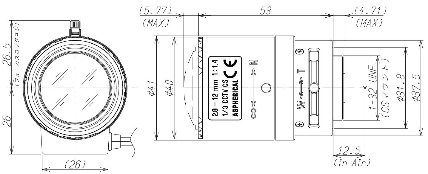13VG2812ASII-SQ Dimensions