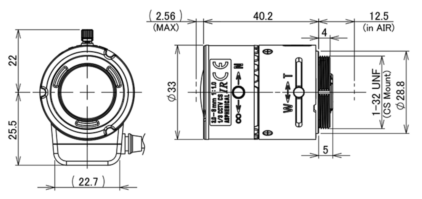 13VG308ASIRII Dimensions