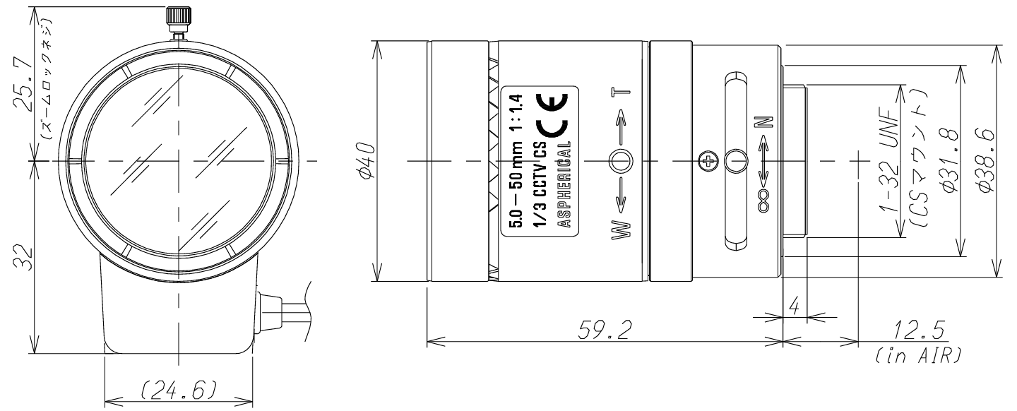 13VG550ASII-SQ Dimensions