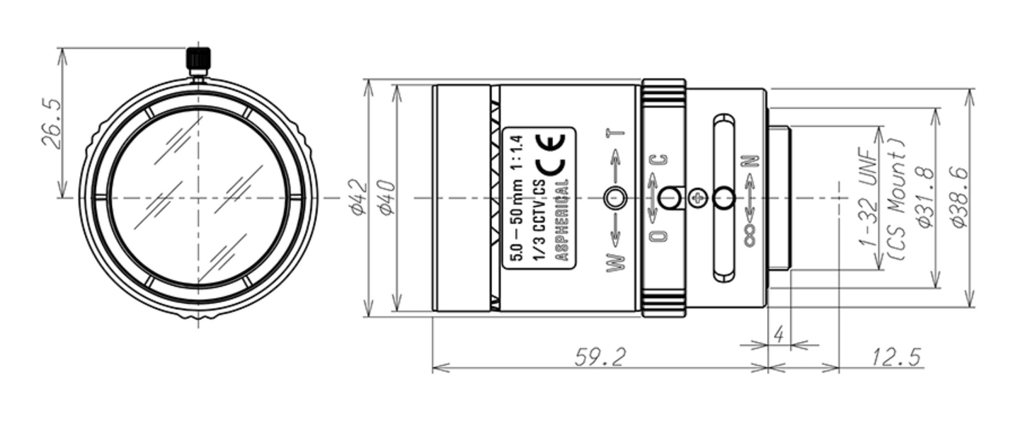 13VM550ASII Dimensions