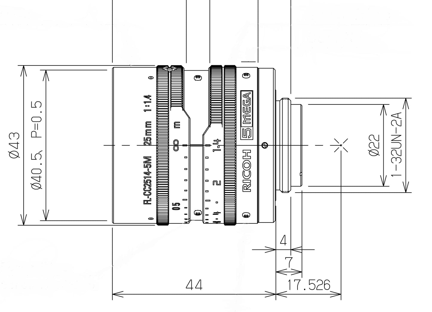 FL-CC2514-5M Dimensions Diagram