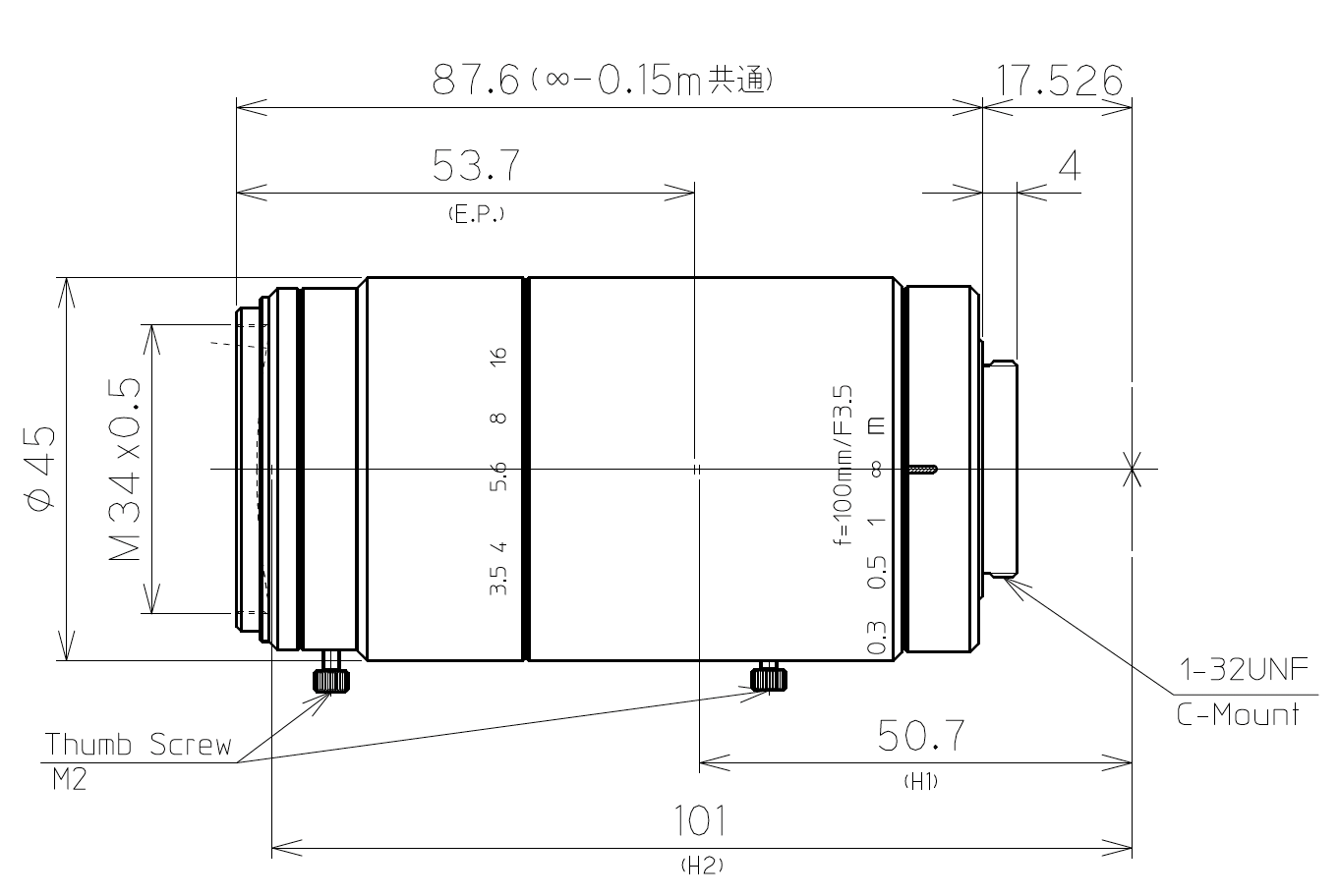 LM100FC24M Dimensions
