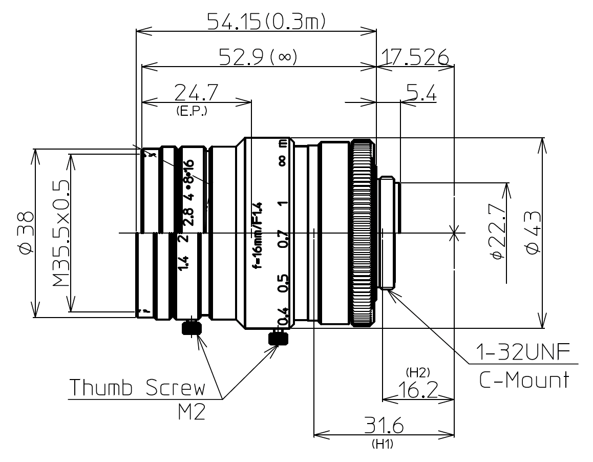 Kowa LM16HC 1" 16mm 5MP C-Mount Lens Compatible With Sony IMX174 CMOSIS CMV4000 and Sony IMX249 sensors and many more