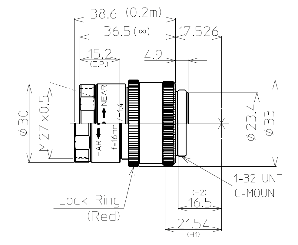 LM16JCM-V Dimensions