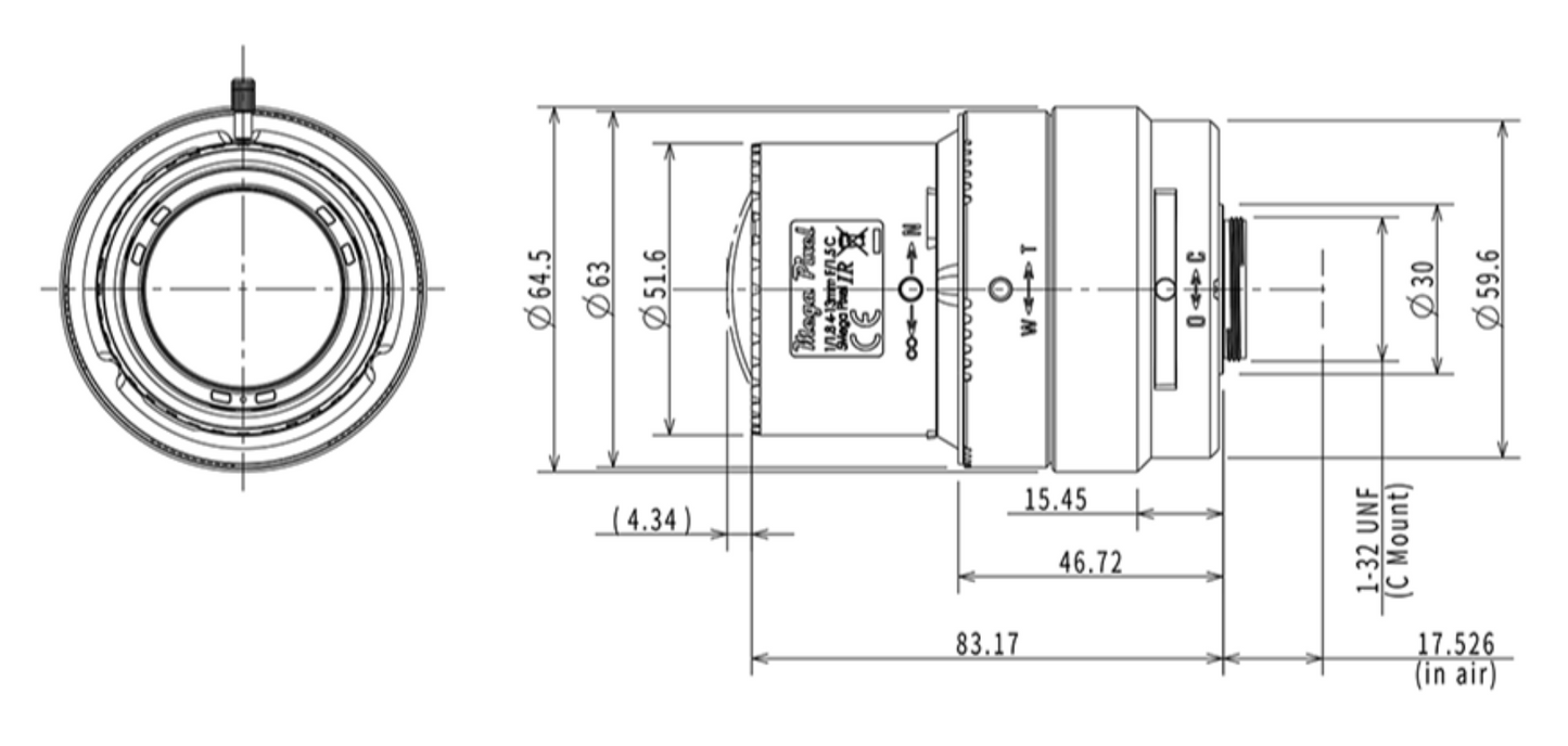 M118VM413IR Dimensions