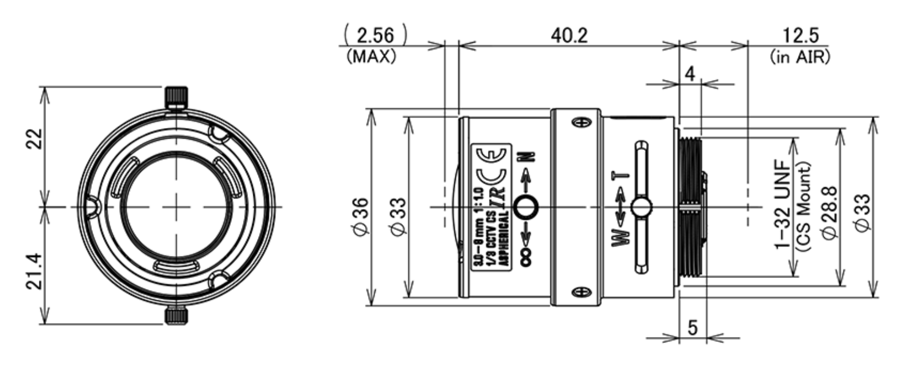 13VM308ASIRII Dimensions