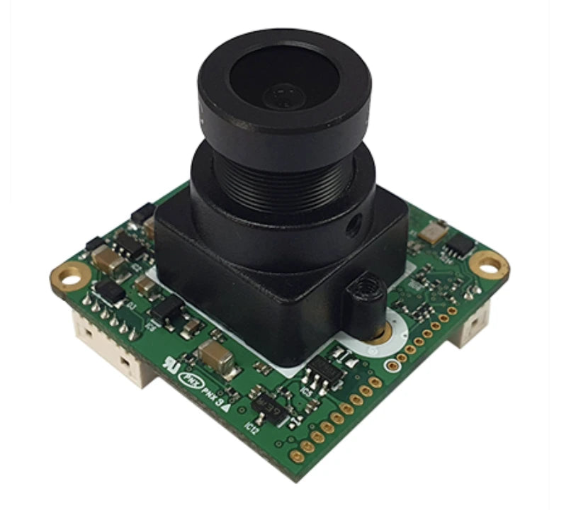 ACE-HMS6332-iB Camera module with a green circuit board and lens attached on a white background