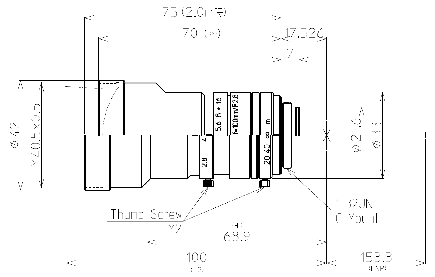 LM100JC1MS Dimensions