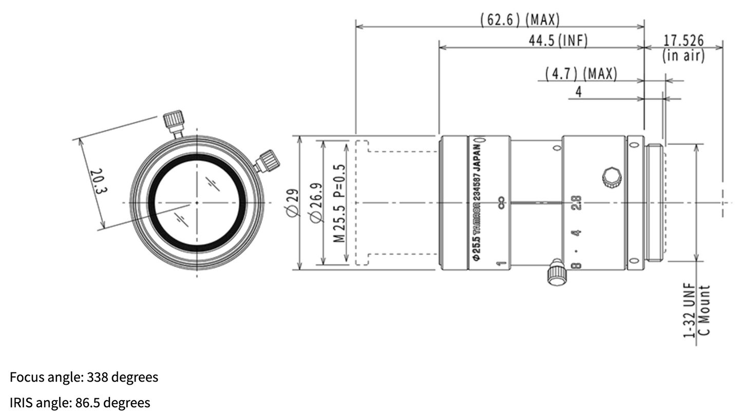 Tamron M118FM50 1/1.8" Mega-Pixel Fixed-Focal Industrial Lens