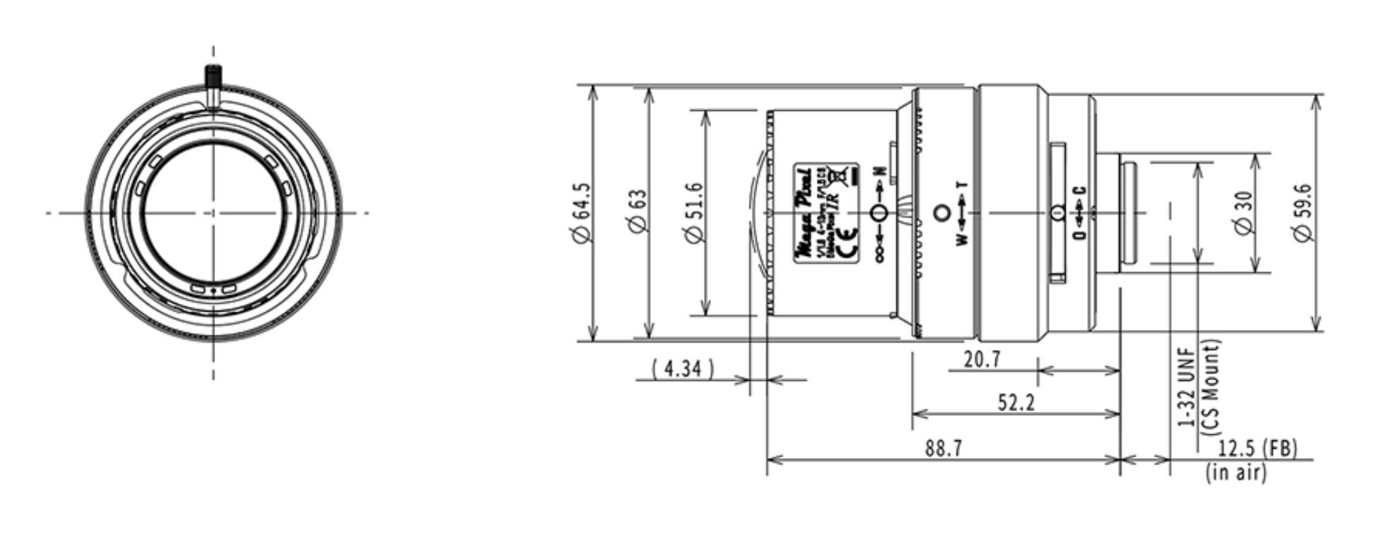 M118VM413IRCS Dimensions