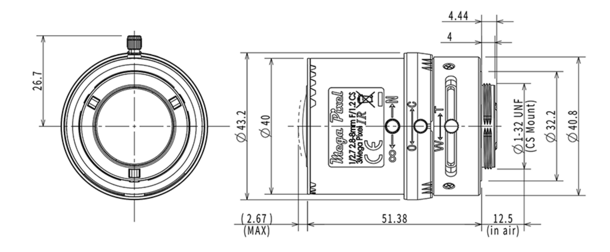M13VM288IR Dimensions