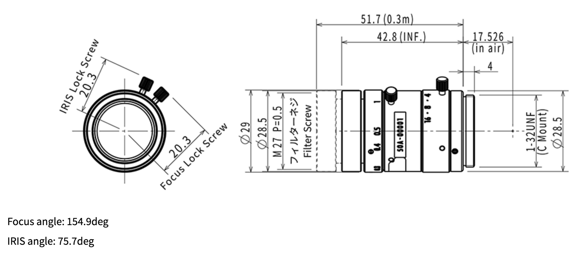 MA23F50V Dimensions