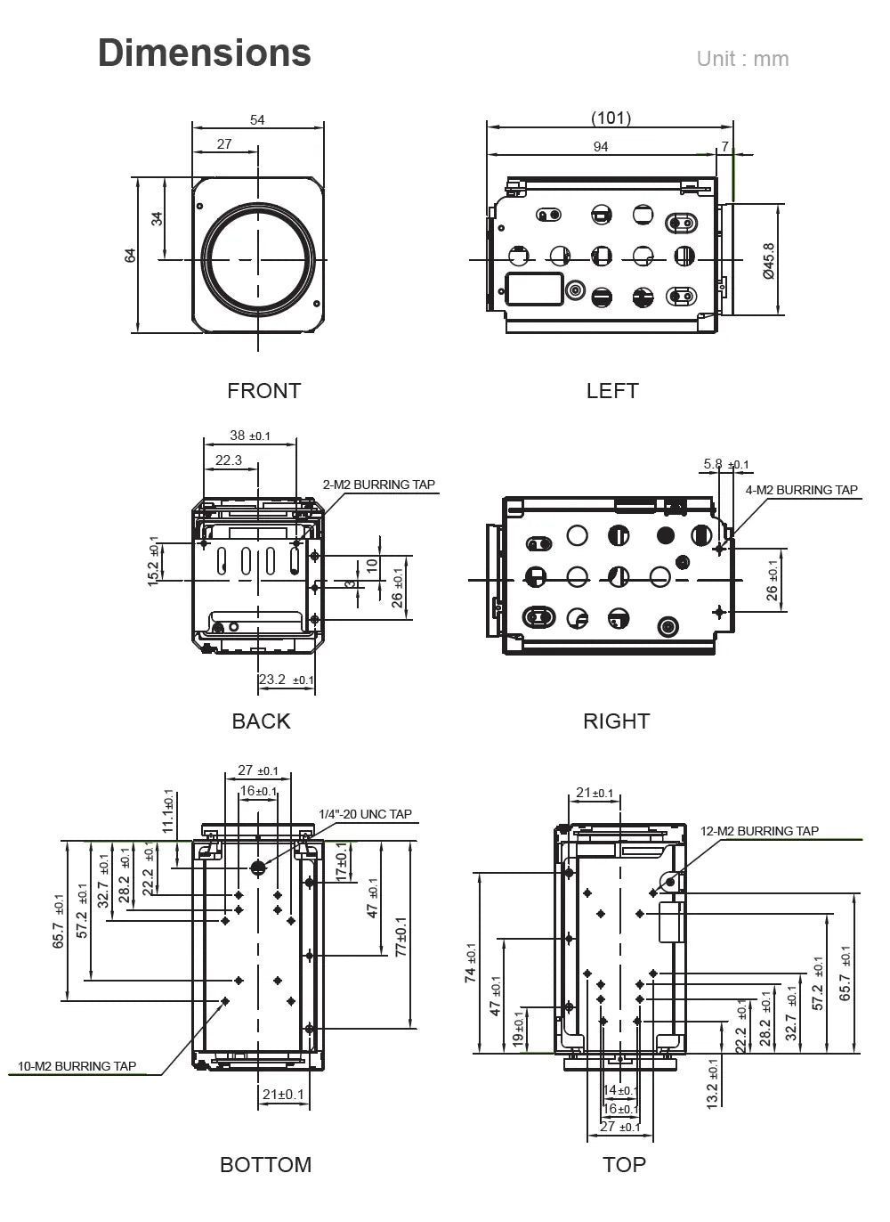 WonWoo MM-555 2MP HD 55x Zoom Block Camera Module with 5MP Sony CMOS sensor