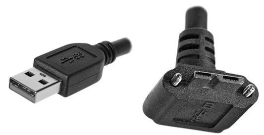 CEI USB3-1-1-3-0.3M USB 3.0 A to Right-Angle Up Micro-B with Recessed Screws – 0.3 Meter – Industrial Vision Cable