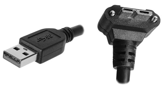 CEI USB3-1-1-4-0.3M USB 3.0 A to Right-Angle Down Micro-B with Recessed Screws – 0.3 Meter