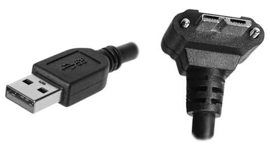 CEI USB3-1-2-4-2.5M Cable, USB 3.0 A to Micro-B R/A Down with Recessed Screws, 2.5 Meters