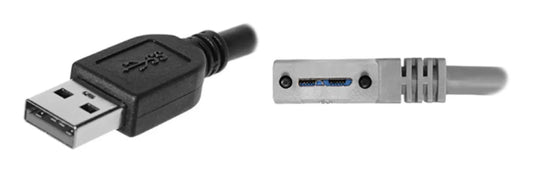 CEI USB3-1-2-6-0.3M Cable, USB 3.0 A to Left Exit Recessed Lock, 0.3 Meter